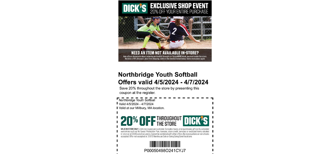 DIck's Sporting Goods Coupon!  April 5, 2024 - April 7, 2024